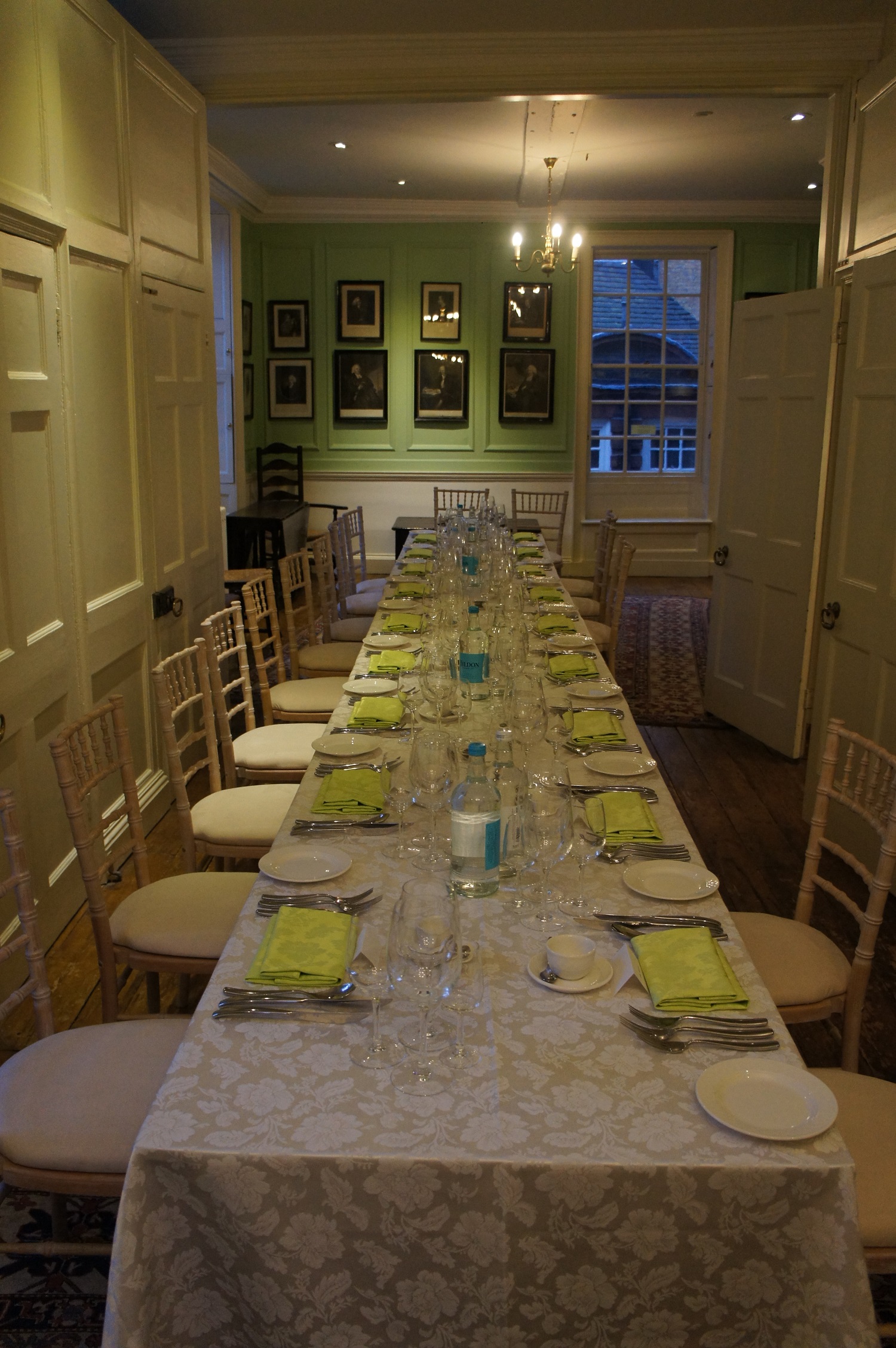 The Withdrawing Room set for supper